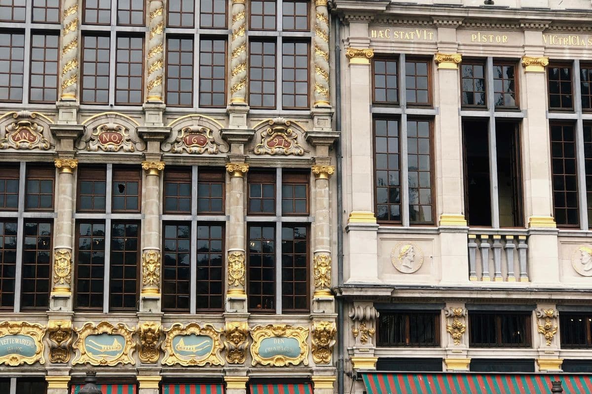 Historic city street with European architecture